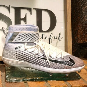 Nike Lunarbeast Elite TD Football Cleats White, Grey Sz 17 #79873 100